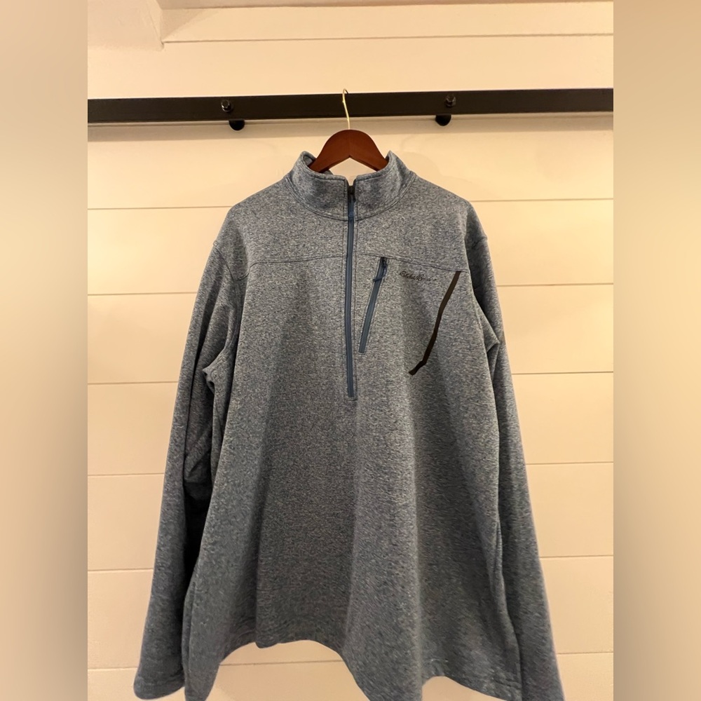 Eddie Bauer 1/4 zip T2XL Blue EUC